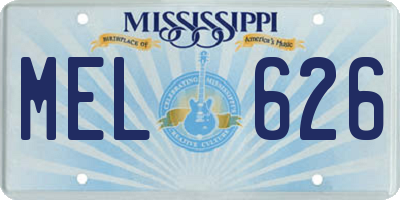 MS license plate MEL626