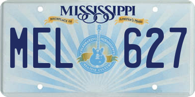 MS license plate MEL627