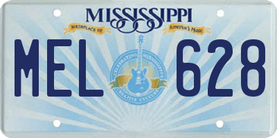 MS license plate MEL628
