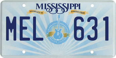 MS license plate MEL631