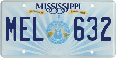 MS license plate MEL632