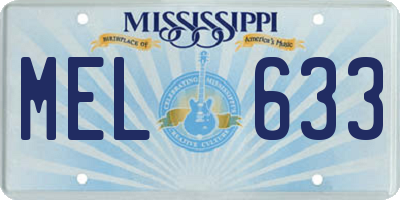 MS license plate MEL633