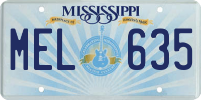 MS license plate MEL635