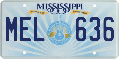 MS license plate MEL636