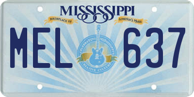 MS license plate MEL637
