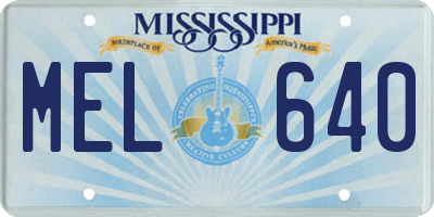 MS license plate MEL640
