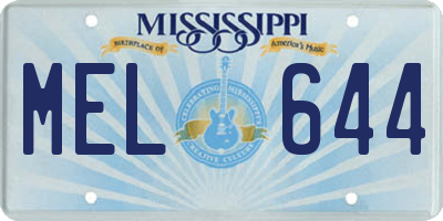MS license plate MEL644