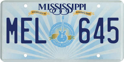 MS license plate MEL645