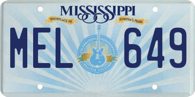 MS license plate MEL649