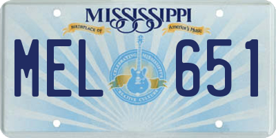 MS license plate MEL651