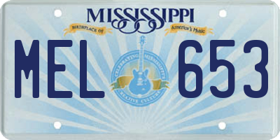MS license plate MEL653