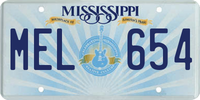 MS license plate MEL654