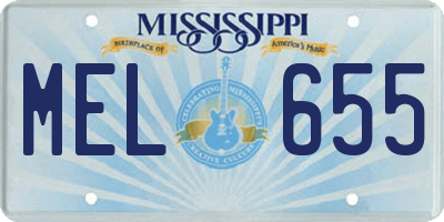 MS license plate MEL655