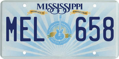 MS license plate MEL658