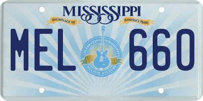 MS license plate MEL660