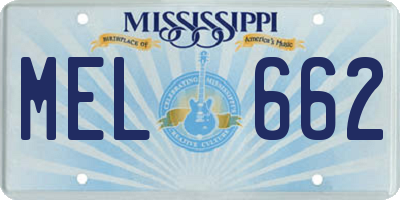 MS license plate MEL662