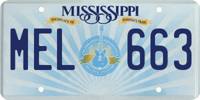 MS license plate MEL663