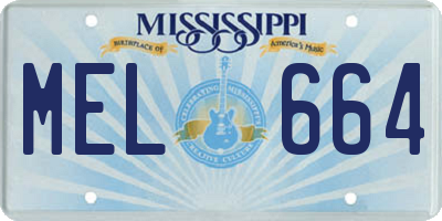 MS license plate MEL664