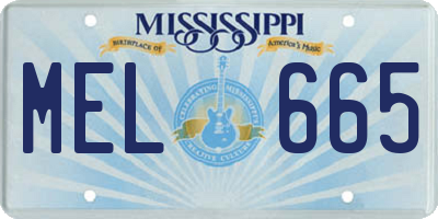 MS license plate MEL665