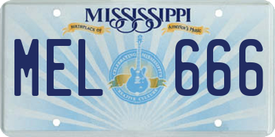 MS license plate MEL666