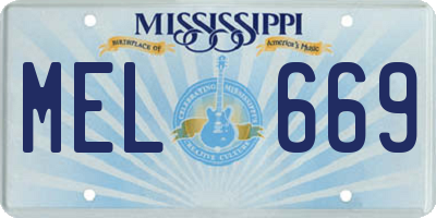 MS license plate MEL669