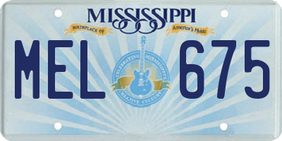 MS license plate MEL675