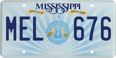 MS license plate MEL676
