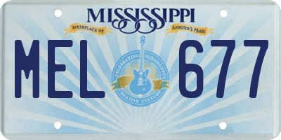 MS license plate MEL677