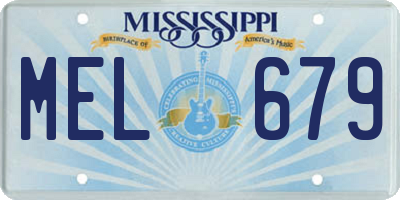 MS license plate MEL679