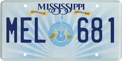 MS license plate MEL681