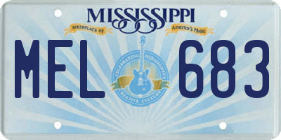 MS license plate MEL683