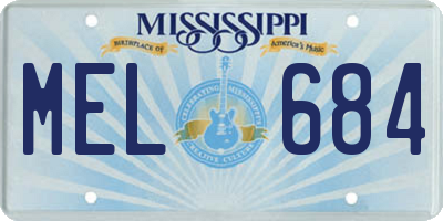 MS license plate MEL684