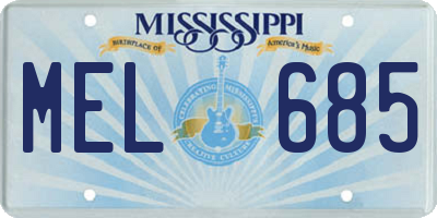 MS license plate MEL685