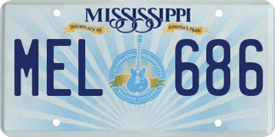 MS license plate MEL686