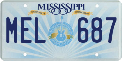 MS license plate MEL687