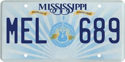 MS license plate MEL689