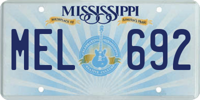 MS license plate MEL692