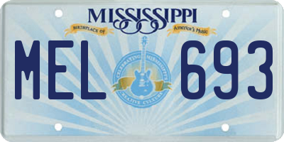 MS license plate MEL693