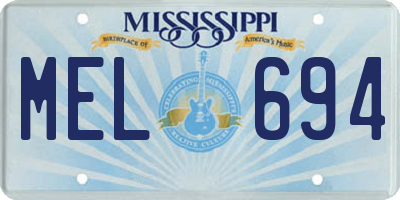 MS license plate MEL694