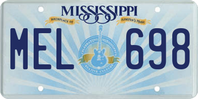 MS license plate MEL698