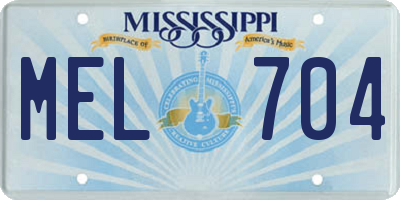 MS license plate MEL704