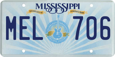 MS license plate MEL706