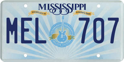 MS license plate MEL707