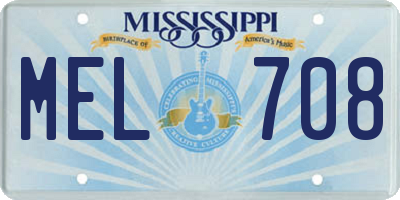 MS license plate MEL708