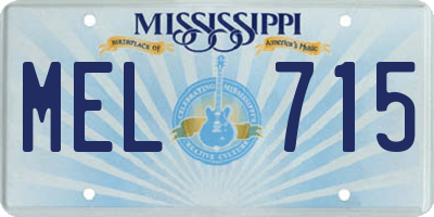 MS license plate MEL715