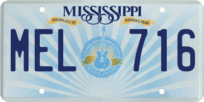MS license plate MEL716