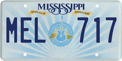 MS license plate MEL717