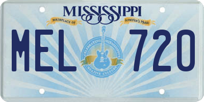 MS license plate MEL720
