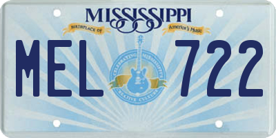 MS license plate MEL722