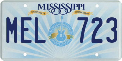 MS license plate MEL723